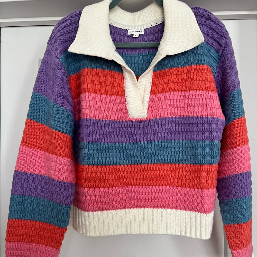 Sugarlips Striped Multicolor Women's Sweater